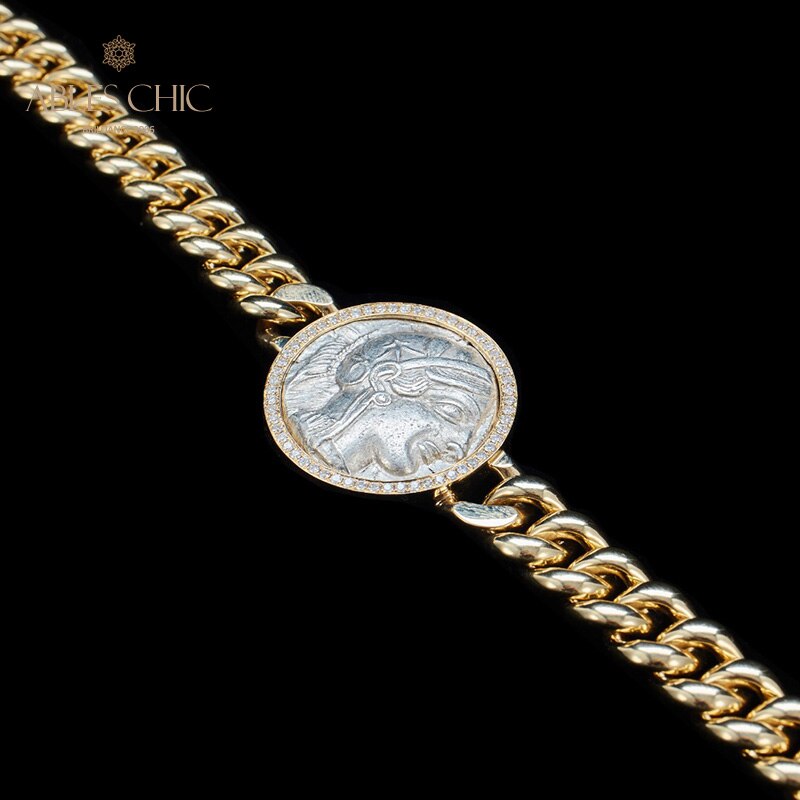 Greek Athena Flip Medallion Bracelet