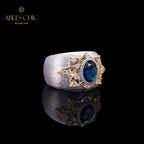 Sapphire Flower Silky Ring 6065