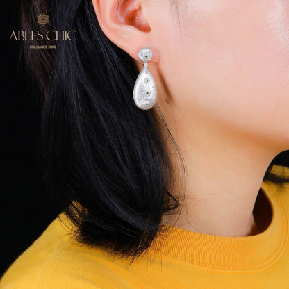 Silky Teardrop Starry Earrings 5050
