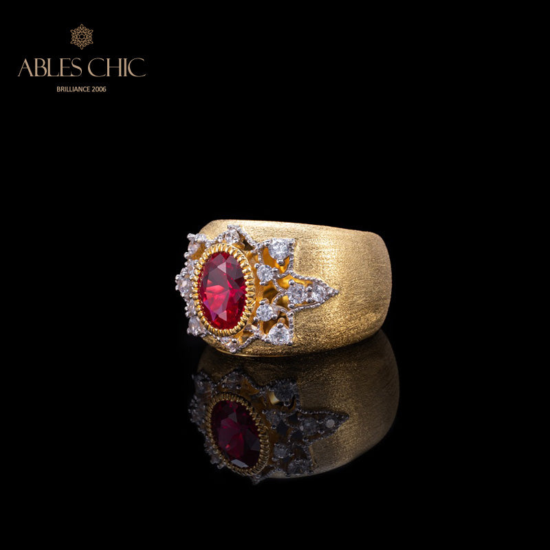 Sapphire Flower Silky Ring 6065