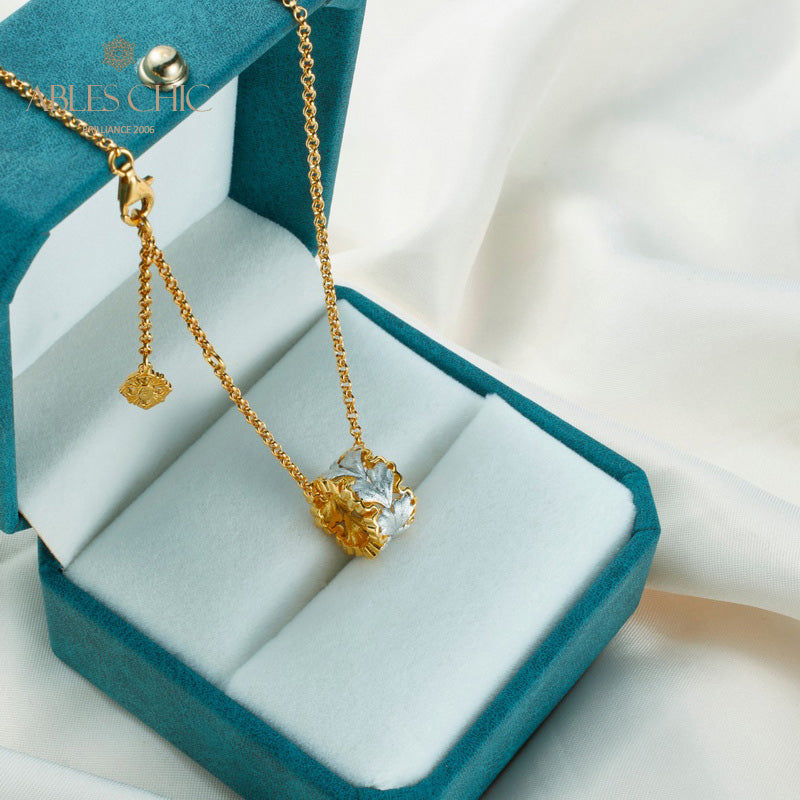 Filigree Leaf Honeycomb Necklace 5807