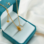 Filigree Leaf Honeycomb Necklace 5807