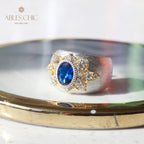 Sapphire Flower Silky Ring 6065