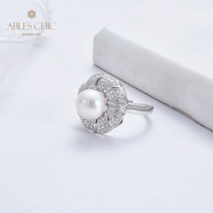 Akoya Pearl Floral Ring 5783