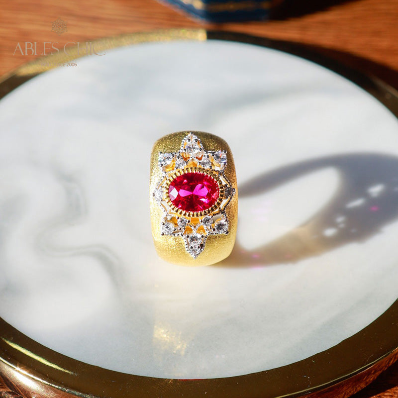 Sapphire Flower Silky Ring 6065