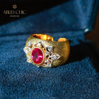 Sapphire Flower Silky Ring 6065