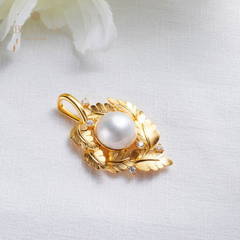 Mabe Pearl Leaf Garland Necklace 5817