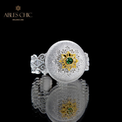 Fabric Fretwork Floral Ring 5885
