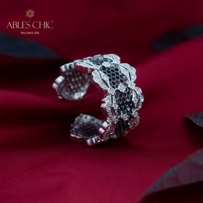 Airy Rose Petals Lace Open Ring 5812
