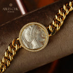 Greek Athena Flip Medallion Bracelet