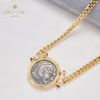 Greek Zeus Antique Coin Necklace 5842
