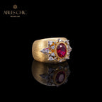 Sapphire Flower Silky Ring 6065