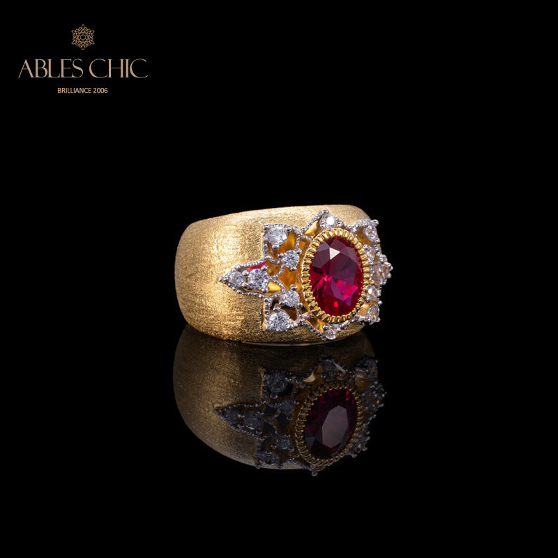 Sapphire Flower Silky Ring 6065