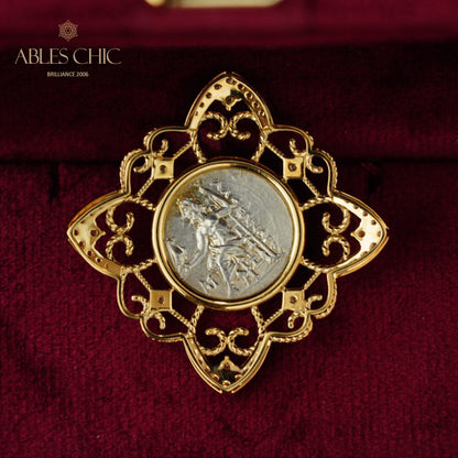 Hercules Coin Filigree Pendant Only