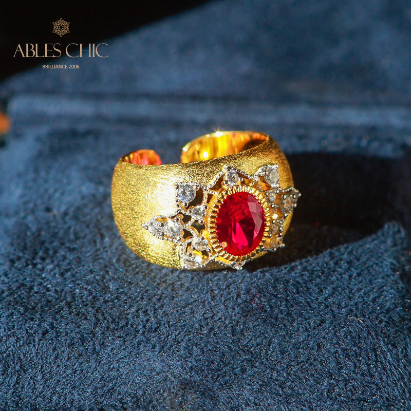 Sapphire Flower Silky Ring 6065