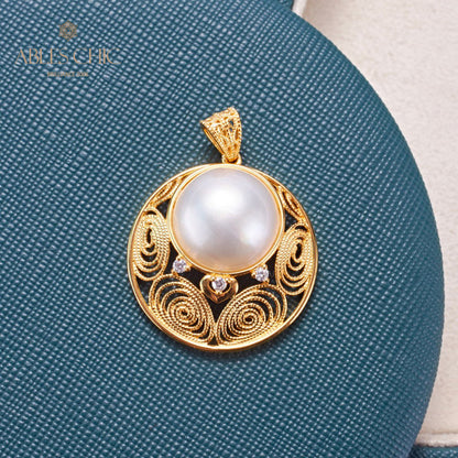 Mabe Pearl Filigree Pendant 5843