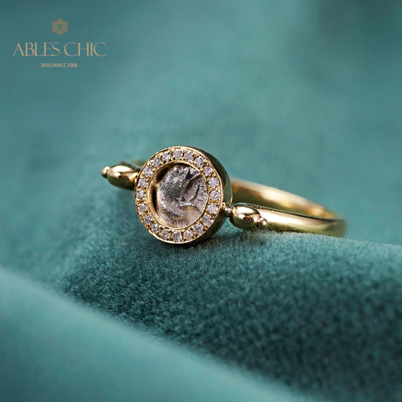 Ancient Silver Coin Ruby Ring