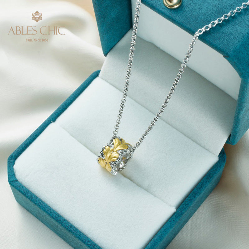 Filigree Leaf Honeycomb Necklace 5807