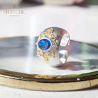 Sapphire Flower Silky Ring 6065