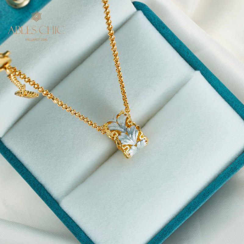 Filigree Leaf Honeycomb Necklace 5807