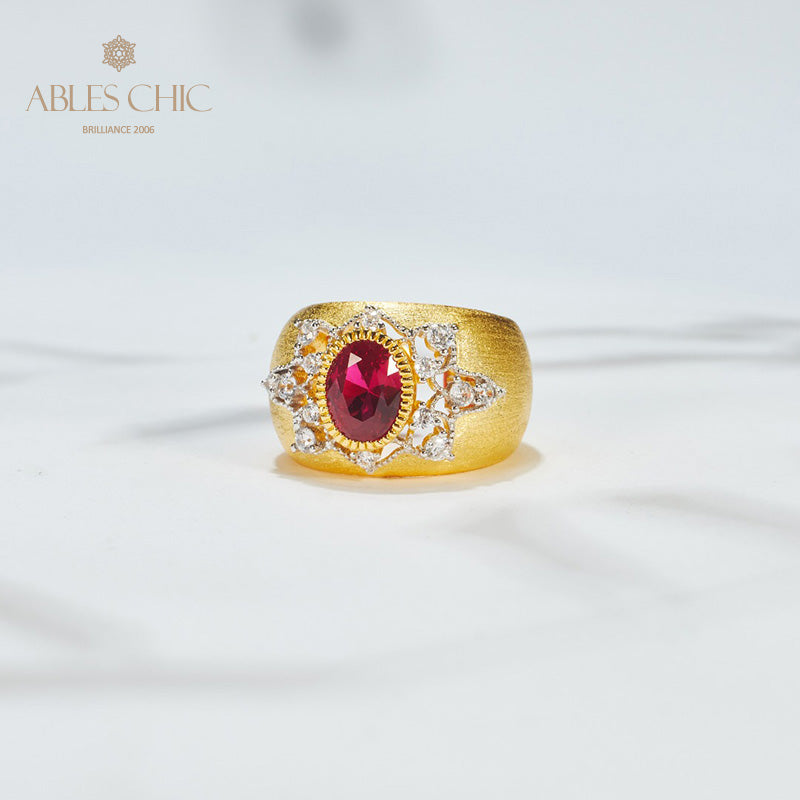 Sapphire Flower Silky Ring 6065