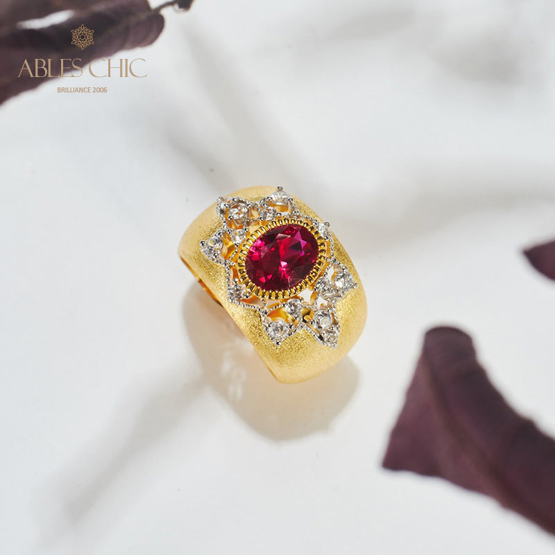 Sapphire Flower Silky Ring 6065