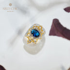 Sapphire Flower Silky Ring 6065