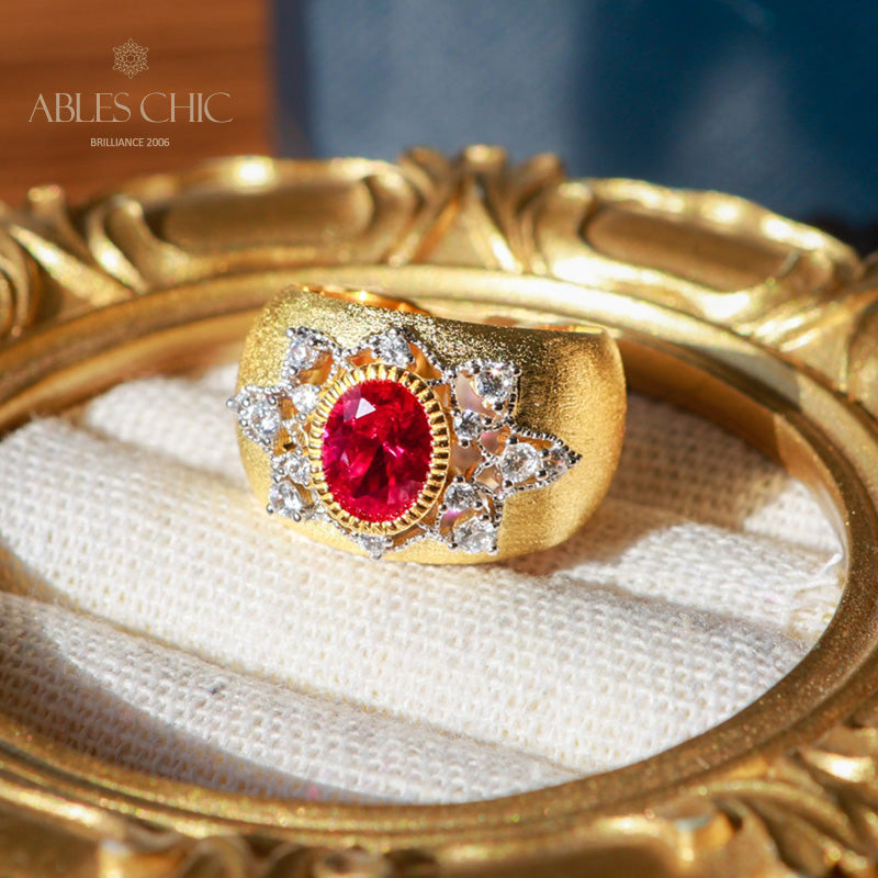 Sapphire Flower Silky Ring 6065