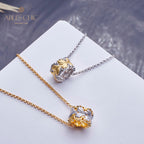 Filigree Leaf Honeycomb Necklace 5807