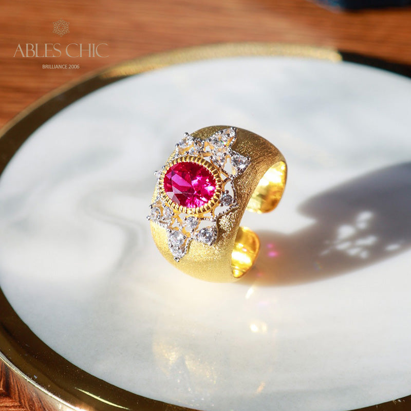 Sapphire Flower Silky Ring 6065