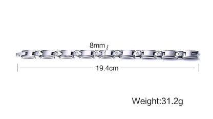 White Tungsten Carbide Cross Tennis Bracelet With Cubic Zirconia Wholesale 8mm - Ables Mall