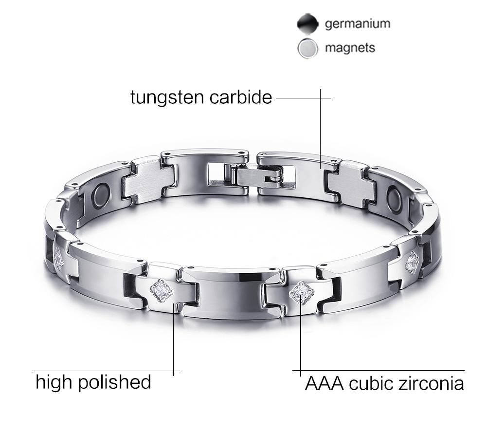 White Tungsten Carbide Cross Tennis Bracelet With Cubic Zirconia Wholesale 8mm - Ables Mall