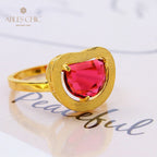 Brushed Apple Zircon Ring 5190