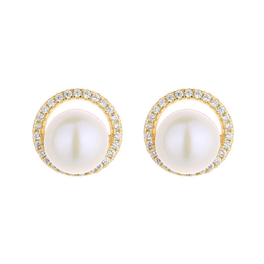 Freshwater Pearl Halo Earrings PE1040