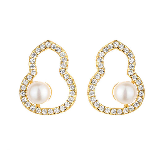 Freshwater Pearls Gourd Earrings PE1016