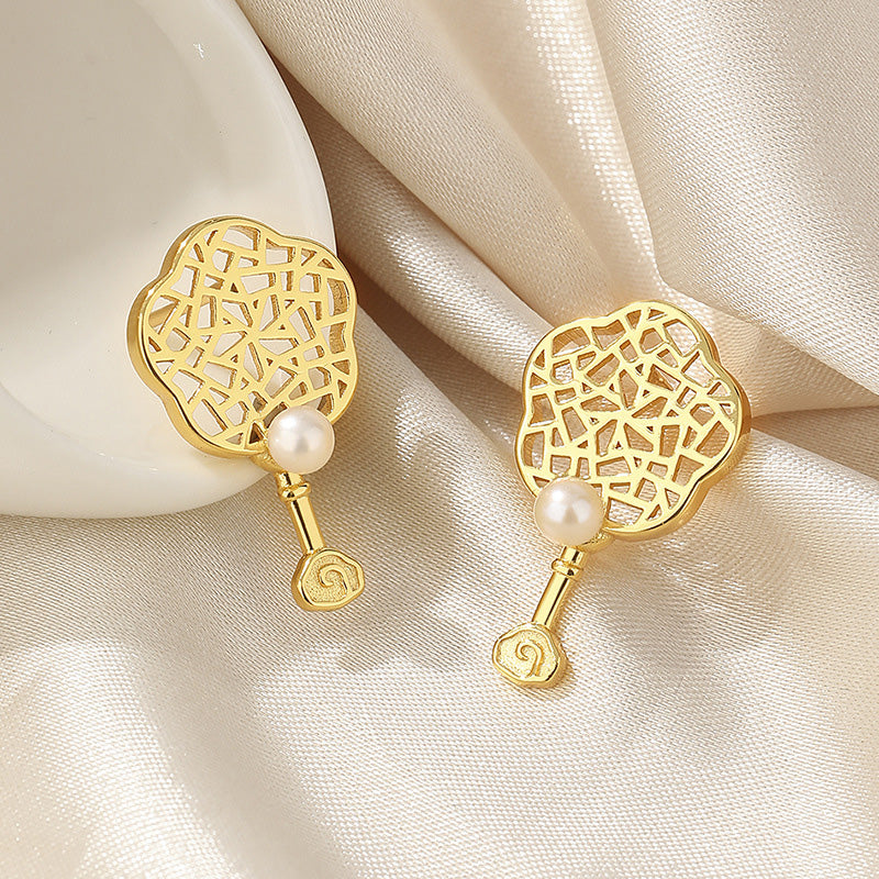 Floral Filigree Freshwater Pearls Earrings PE1005