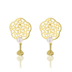Floral Filigree Freshwater Pearls Earrings PE1005