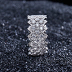 Lace Multi Row Stone Open Ring 5705