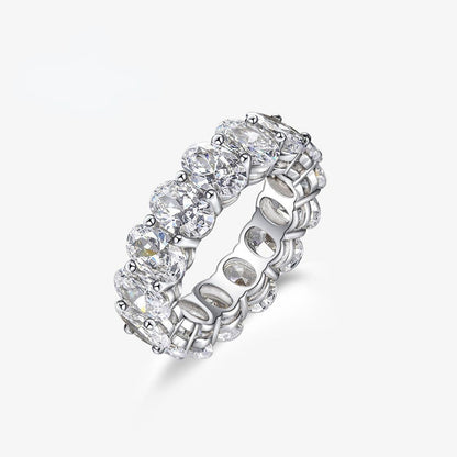 Oval Stones Wedding Band R1059