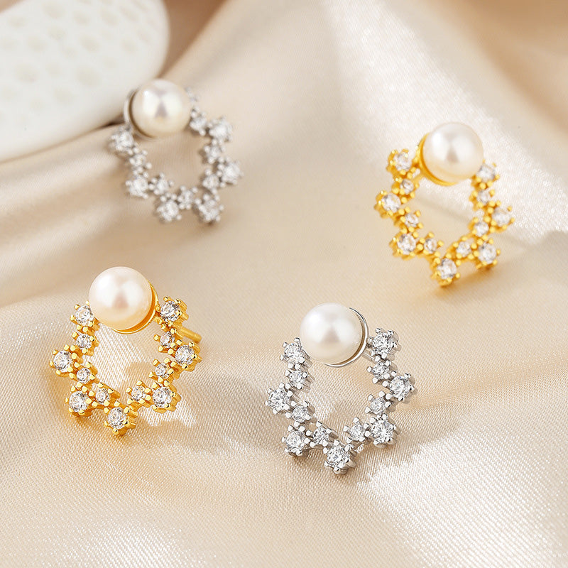 Freshwater Pearls Floral Earrings PE1033