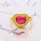 Brushed Apple Zircon Ring 5190