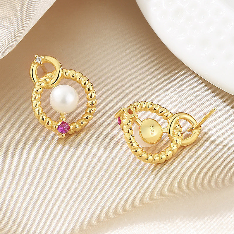 Freshwater Pearls Hoops Earrings PE1030