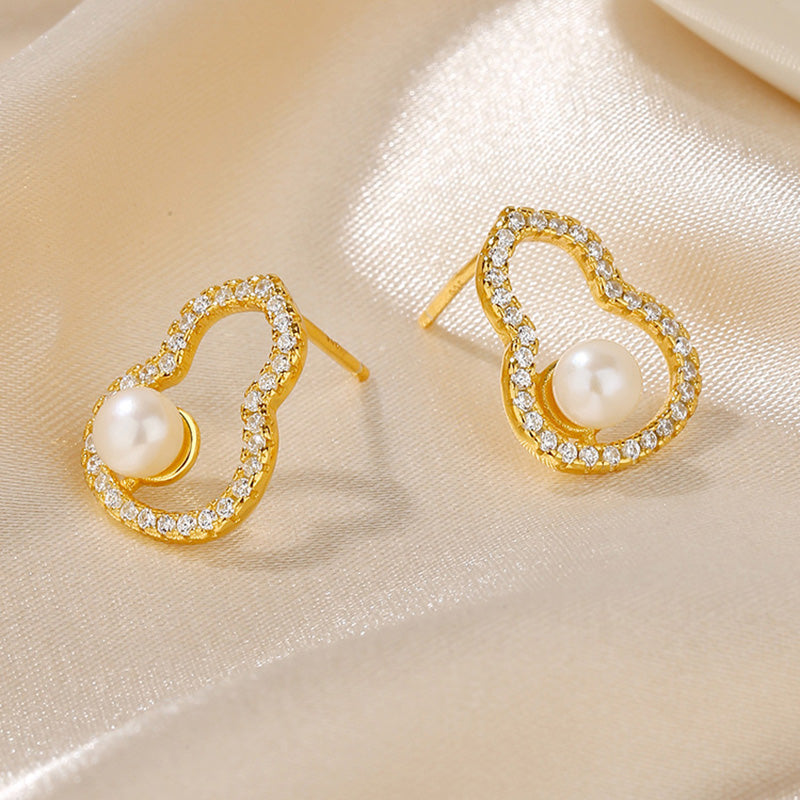 Freshwater Pearls Gourd Earrings PE1016