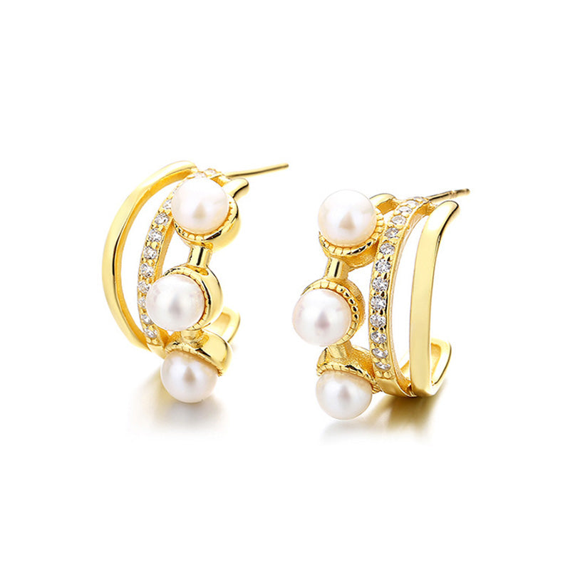 Freshwater Pearl Huggies Earrings PE1052