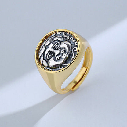 Medusa Greek Coin Thick Ring R1076